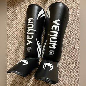 Venum Black Shin Guards for Men